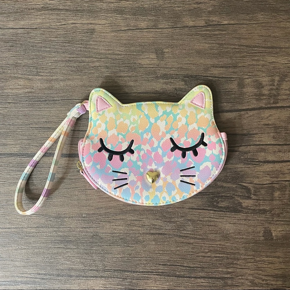 Luv Betsey Pastel Rainbow Leopard Kitty Wristlet - Picture 2 of 8